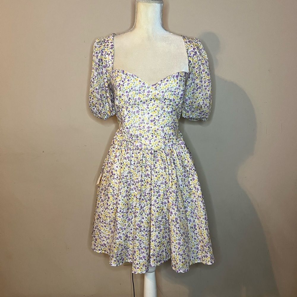 🌻BARDOT Floral Puff Sleeve Dress - Picture 2 of 6